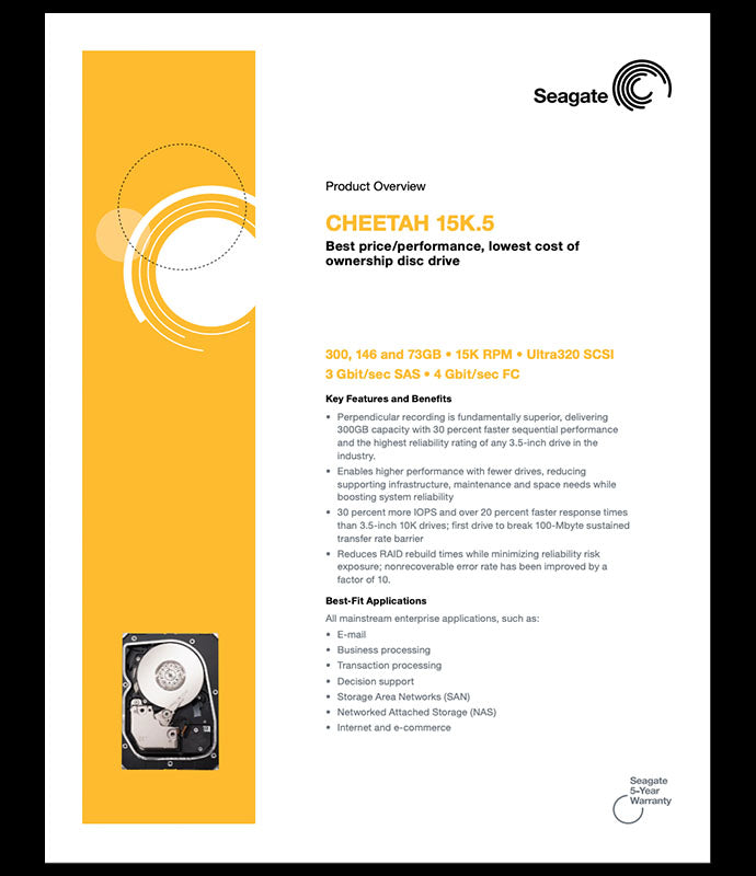 Seagate Cheetah 15K.5 Product Overview