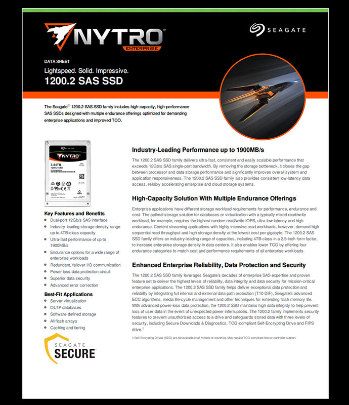 Seagate Nytro Enterprise 1200.2 SAS SSD Datasheet