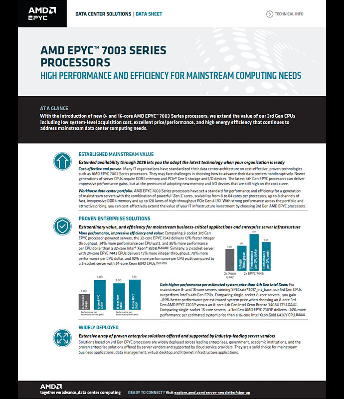 AMD EPYC™ 7003 Series Processors Data Sheet