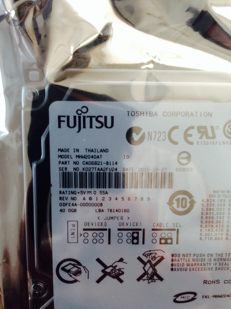 Fujitsu (MHW2040AT) 40GB, 4200RPM, 2.5