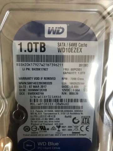 Western Digital (WD10EZEX) 1TB, 7200RPM, 3.5" SATA Internal Hard Drive - Anand International Inc.
