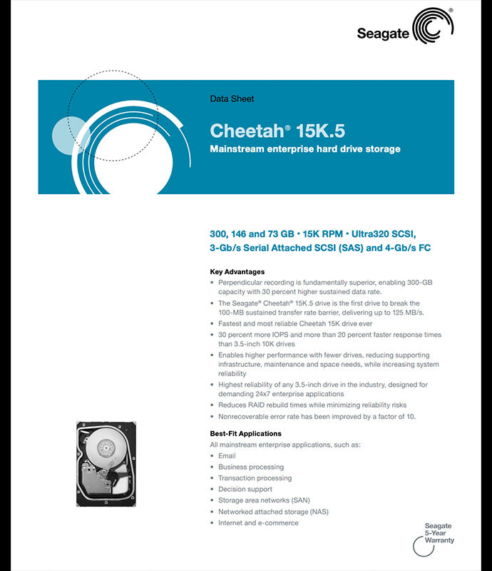 Seagate Cheetah 15K.5 ST3300655LC 300GB 3.5