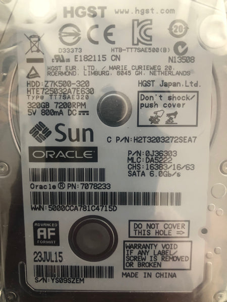 Hitachi HTE725032A7E630 (0J36303) 320GB, 7200RPM, 3.5" Internal Hard Drive - Anand International Inc.