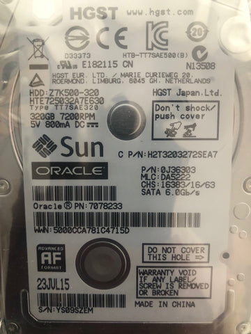 Hitachi HTE725032A7E630 (0J36303) 320GB, 7200RPM, 3.5" Internal Hard Drive - Anand International Inc.