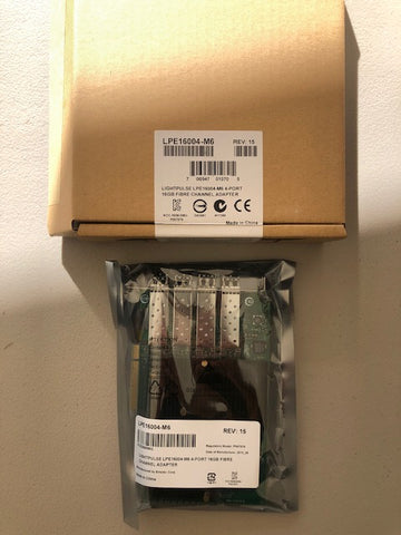 Emulex LPE16004-M6 LIGHTPULSE GEN 5 (16GB) FIBRE CHANNEL HOST BUS ADAPTER-QUAD-PORT - Anand International Inc.