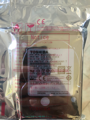 Toshiba MQ01AAD010C, 100GB, 2.5" Internal Hard Drive - SATA 3Gbps, 4200 RPM, 8MB Cache